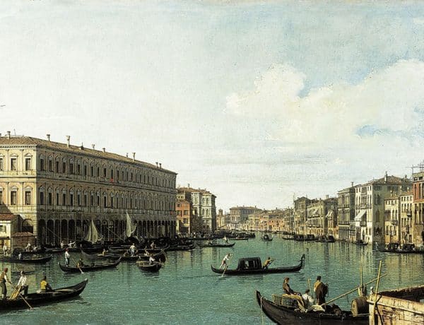 Canaletto, Le Grand Canal, vu du pont du Rialto.