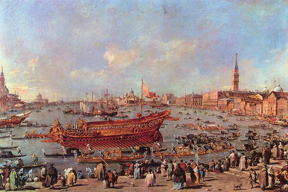 Francesco Guardi, Le Départ du Bucentaure vers le Lido de Venise.