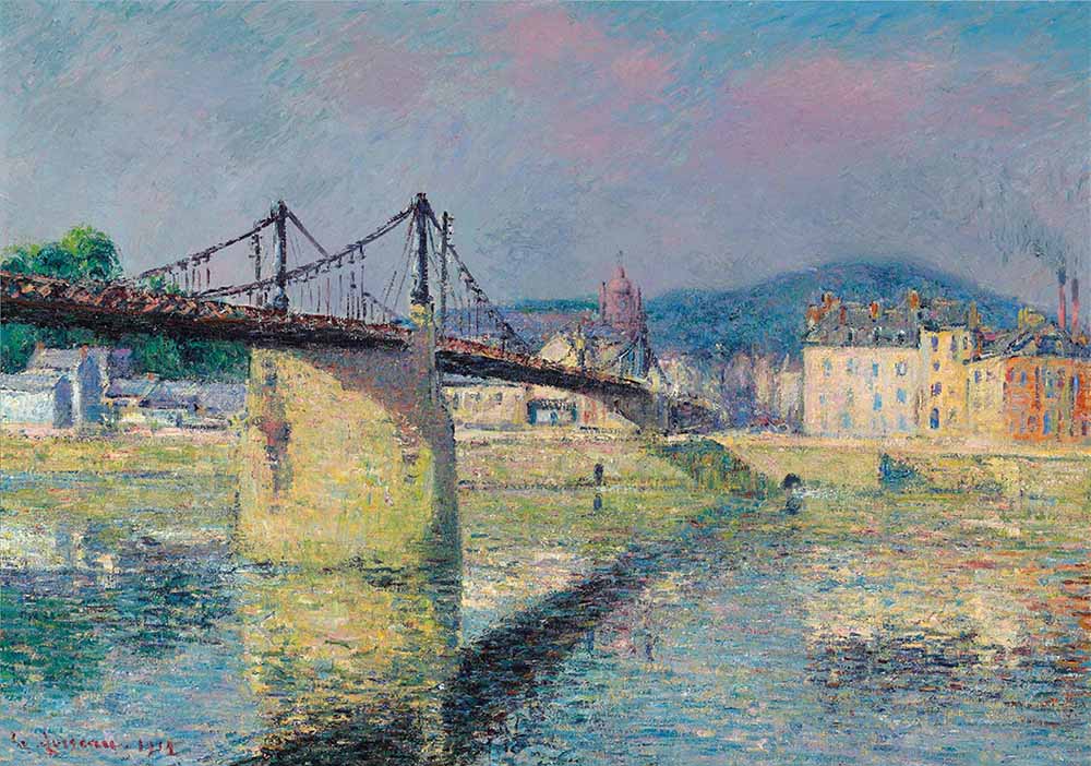 Gustave Loiseau, Le pont suspendu à Elbeuf, 1912.