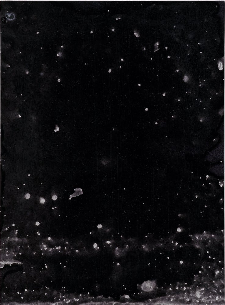 Carlo Guaita Quasi paesaggio 2022. Encre et huile sur carton 33 x 24,5 cm.